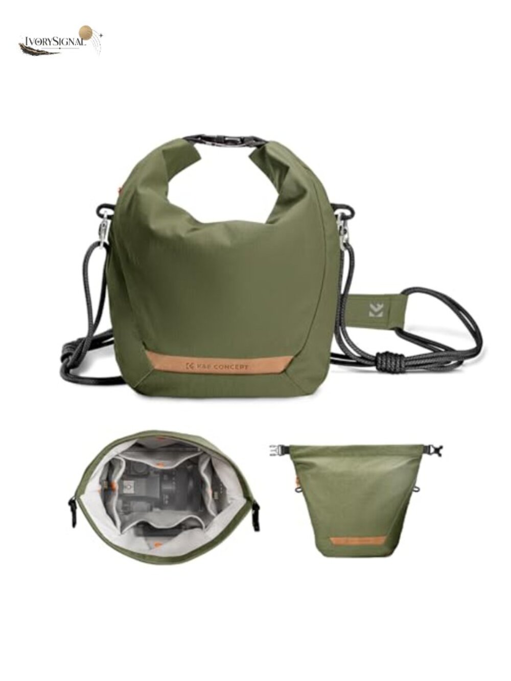 Mirrorless Camera Sling Bag Canvas DSLR Compact Case with Detachable Strap
